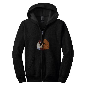Discover Guy arm wrestling with bear Zip Hoodies