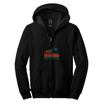 Discover Helicopter Evolution Helicopter Pilot Rotorcraft Retro Zip Hoodies