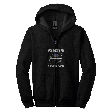 Discover Pilot Flight Airplane Six Pack Aviation Fun Humor Zip Hoodies