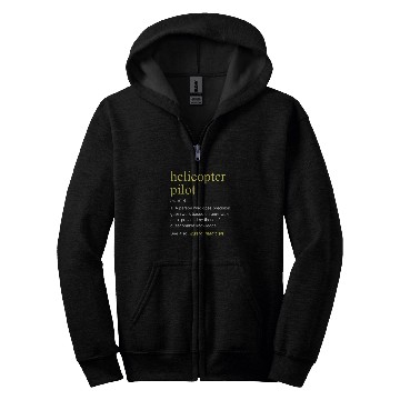 Discover Helicopter Pilot Definition Funny Cool Zip Hoodies