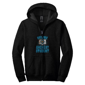 Discover Funny Virtual Learning Online Archery Student Zip Hoodies