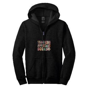 Discover Teaching Assistant Squad Retro Groovy Teacher Aide Vibes Zip Hoodies