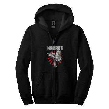Discover Funny Sloth Karate Zip Hoodies