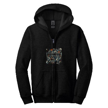 Discover Abstract Pickleball Net Zip Hoodies