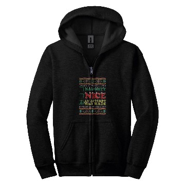 Discover Naughty Nice Christmas Gift For College Student Zip Hoodies