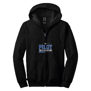 Discover Pilot In Progress Future Pilot Funny Aviator Training Zip Hoodies