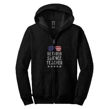 Discover Retired Science Teacher US Flags School Retirement Zip Hoodies