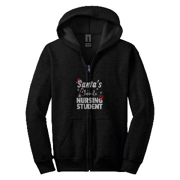 Discover Santas Favorite Nursing Student Christmas Zip Hoodies