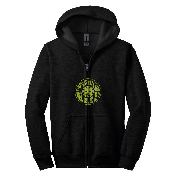 Discover Grunge Pickleball Shape Typography Zip Hoodies