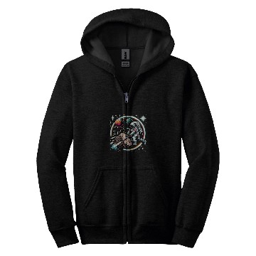 Discover Cool Galaxy Astronaut Logging worker Zip Hoodies