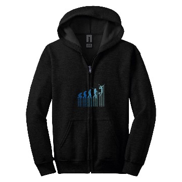 Discover badminton player evolution monkey Badminton Zip Hoodies