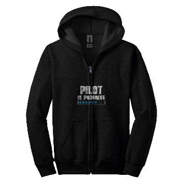 Discover Pilot In Progress Future Airplane Pilot Expert Aviation Zip Hoodies