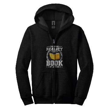 Discover Escaping Reality One Book At A Time Book Lovers Reading 1 Zip Hoodies