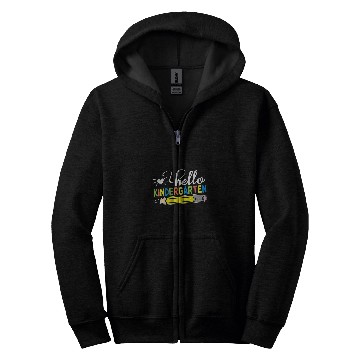 Discover Hello Kindergarten Teacher Student Back To School Zip Hoodies