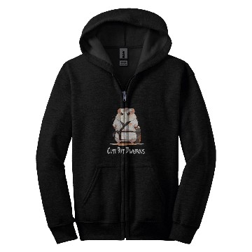Discover Cute But Dangerous Funny Hamster Karate Zip Hoodies