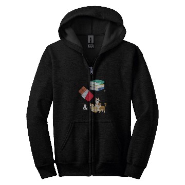 Discover Books Chocolate Cats Cute Book Lover Zip Hoodies