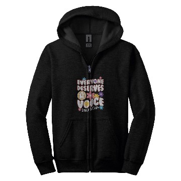 Discover Everyone Deserves a Voice Speech Therapy Zip Hoodies