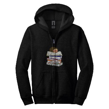 Discover Hedgehog Book Lover Hedgepig FurzePig Bookworm Nerd Reader Zip Hoodies