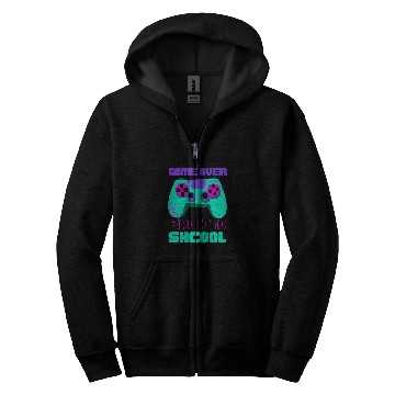 Discover Game over back to school for boys Teacher Student Controller Zip Hoodies