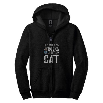 Discover Cat Lover Book Funny Cat Mom Gift Zip Hoodies