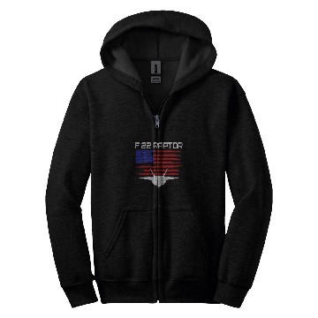 Discover F22 Raptor American Flag Pilot Zip Hoodies