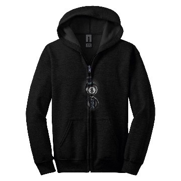 Discover Billiard 8 Ball Guy Pool Player Gift Zip Hoodies