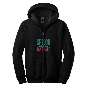 Discover Speech Language Pathologist SLP Speech Therapist Distressed Zip Hoodies