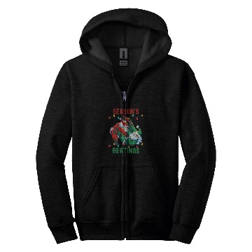 Discover Seasons Beatings Funny Santa Seasons Greetings Mens Womens 1 Zip Hoodies