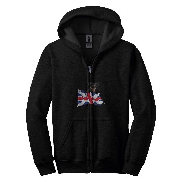Discover Union Jack Flag Dog German Pinscher Zip Hoodies