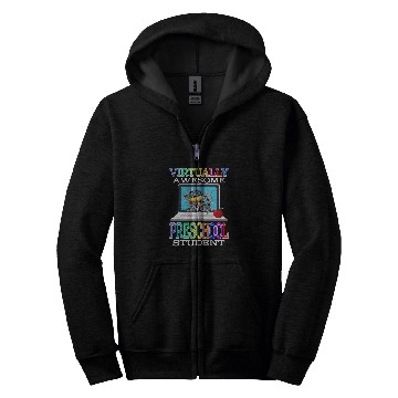 Discover Virtually Awesome Preschool Student Back To School 1 Zip Hoodies