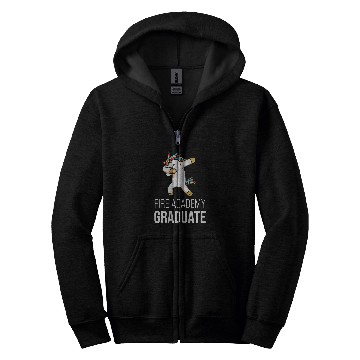 Discover Academy Student Unicorns Fireman Graduation Zip Hoodies