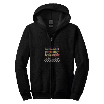 Discover Schools out forever Teacher Retirement 2024 Zip Hoodies
