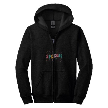 Discover Speech Therapy Speech Language Pathologist Therapist groovy 1 Zip Hoodies