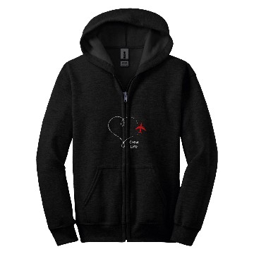 Discover Flight Attendant Pilot Life Travel Crew Stewardess Zip Hoodies