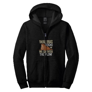 Discover Walrus Squad marine biologist oceanography Student Apparel Zip Hoodies