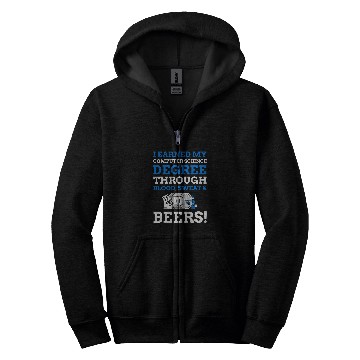 Discover Funny Computing Degree Gifts Qualified Computer Scientist Zip Hoodies