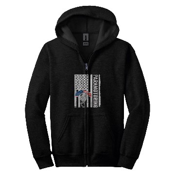 Discover USA Flag American Paramotor Pilot Paramotoring Zip Hoodies