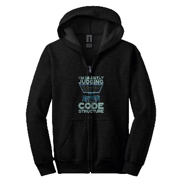 Discover Im Silently Judging Your Code Structure Game Engineer Zip Hoodies