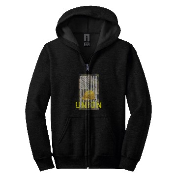 Discover Camouflage Patriotic Union Laborer Worker Iron Hard Hat Zip Hoodies
