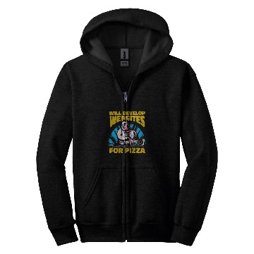 Discover Web Developer Pizza Computer Coder Programmer Web Dev Zip Hoodies