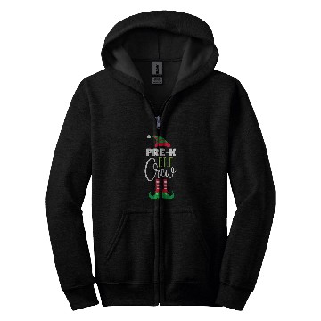 Discover PreK Elf Crew Christmas Matching PJs Teacher Student Zip Hoodies