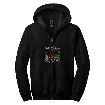 Discover Funny Leopard buffalo plaids Rugby Player Christmas Pajama Zip Hoodies