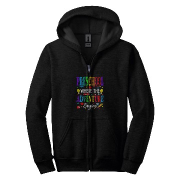 Discover Preschool Where The Adventure Begins Back To School Zip Hoodies