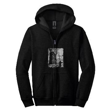 Discover Priest and the Devil Gothic Art Grungy Aesthetic Dark Horror Zip Hoodies