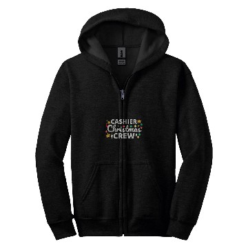 Discover Cashier Christmas Crew Retail Worker Zip Hoodies