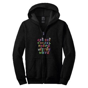 Discover Happy Easter Day Alphabet ABCs Teacher student Zip Hoodies