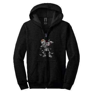 Discover Cool Skeletons Rugby Lover Halloween Rugby Player Zip Hoodies