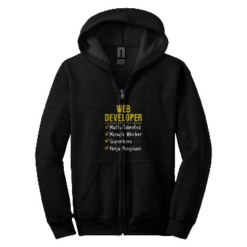Discover Web Developer Miracle Worker Superhero Ninja Funny Job Gift Zip Hoodies