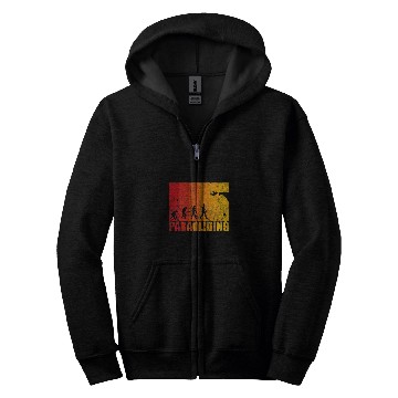 Discover Paraglider skydiving evolution paramotor retro design Zip Hoodies