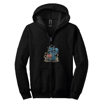 Discover Funny magic cat with magic book and magic ball Zip Hoodies